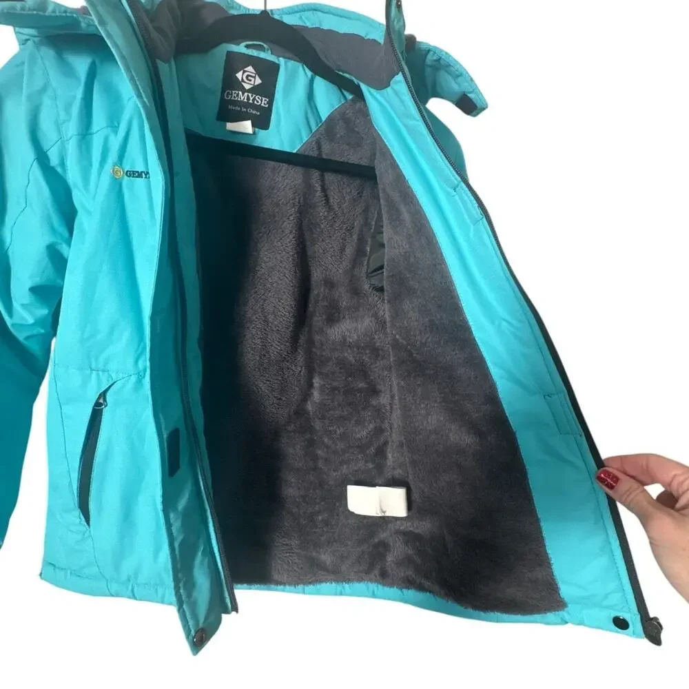Gemyse Girls Waterproof‎ Winter Jacket Teal Blue Removable Hood Size 10/12